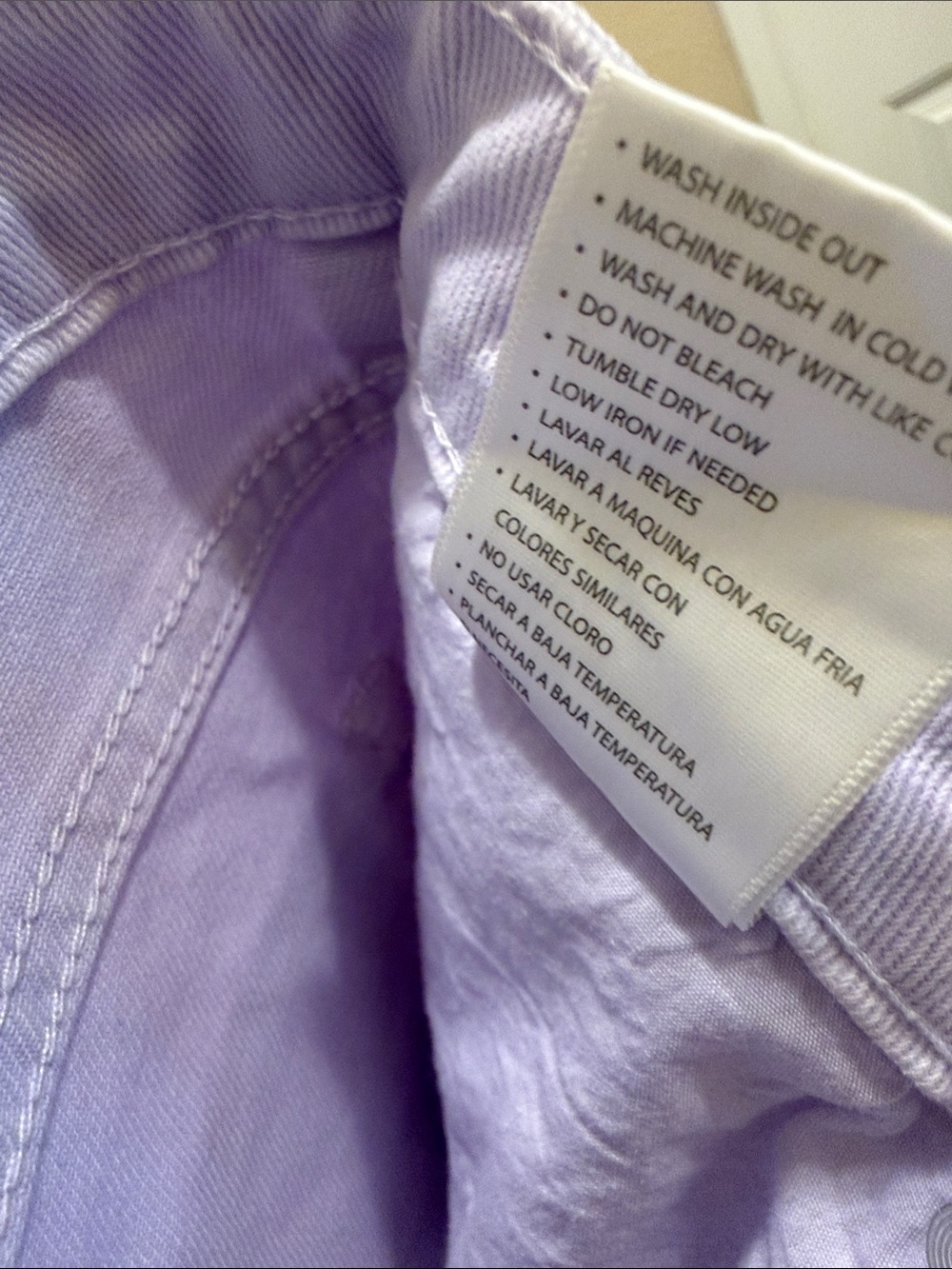 KanCan Pastel Lilac Frayed Hem Denim Shorts - Picture 6 of 7
